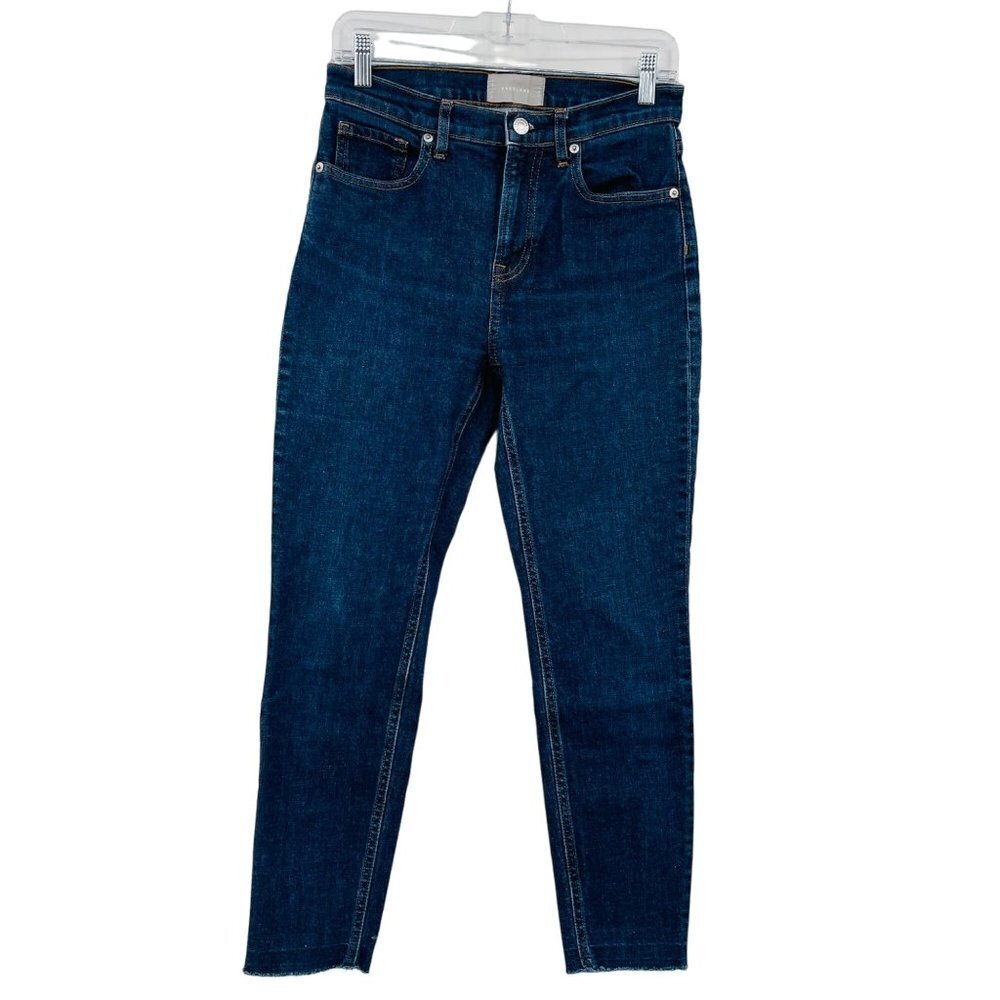 Everlane Women's Mid Rise Skinny Ankle Jeans Size 28 Cropped Dark Wash Stretch